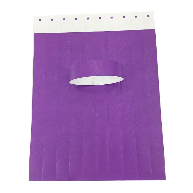 100 Count TYVEK Wristbands 3/4" PAPER WRISTBANDS For EVENTS wedding favors: purple