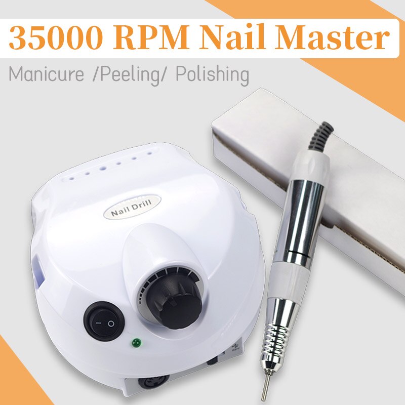 Nagelborrmaskin 35000 rpm manikyr maskin apparat för manikyr pedikyr kit elektrisk nagelfil elektrisk fil nagelkonstverktyg