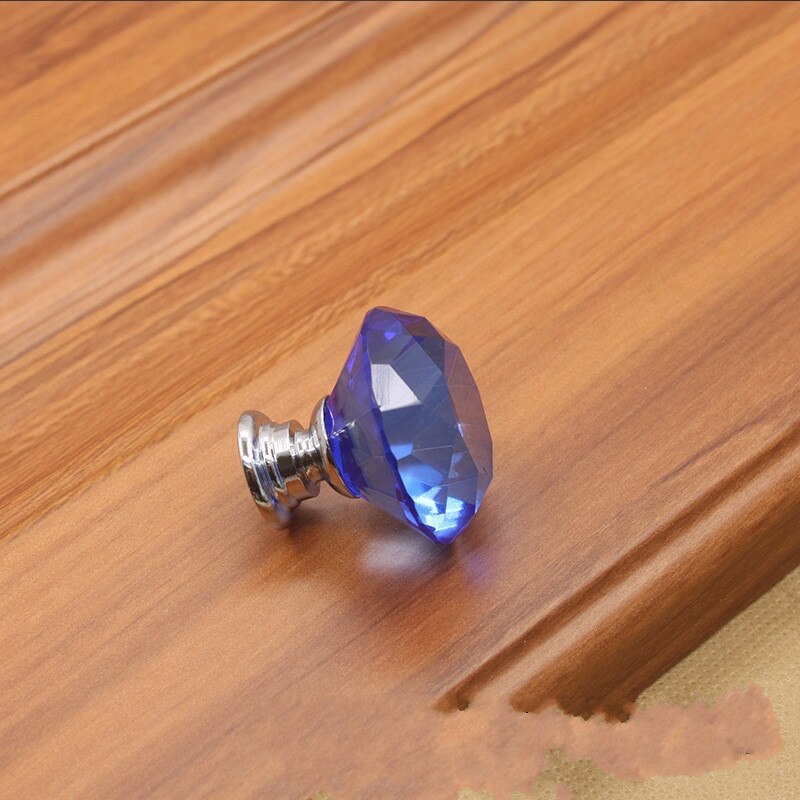 10 stk 30mm flerfarvede diamantdørknapper krystalglas skuffeskuffe køkkenskab dør garderobe håndtag hardware: C