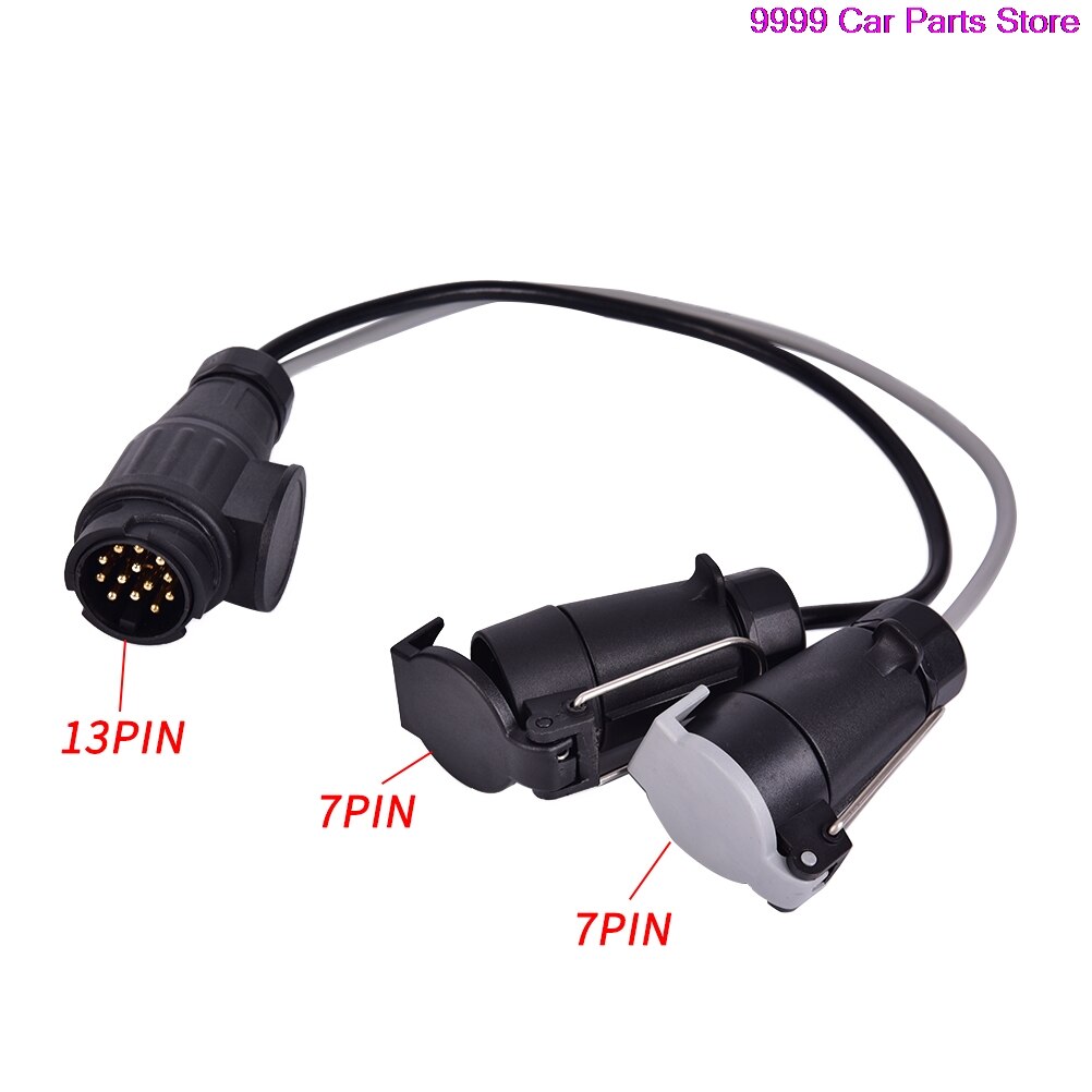 Extension Towing Socket Plug Trailer 13-pin To 7-pin Adapter Tow Bars