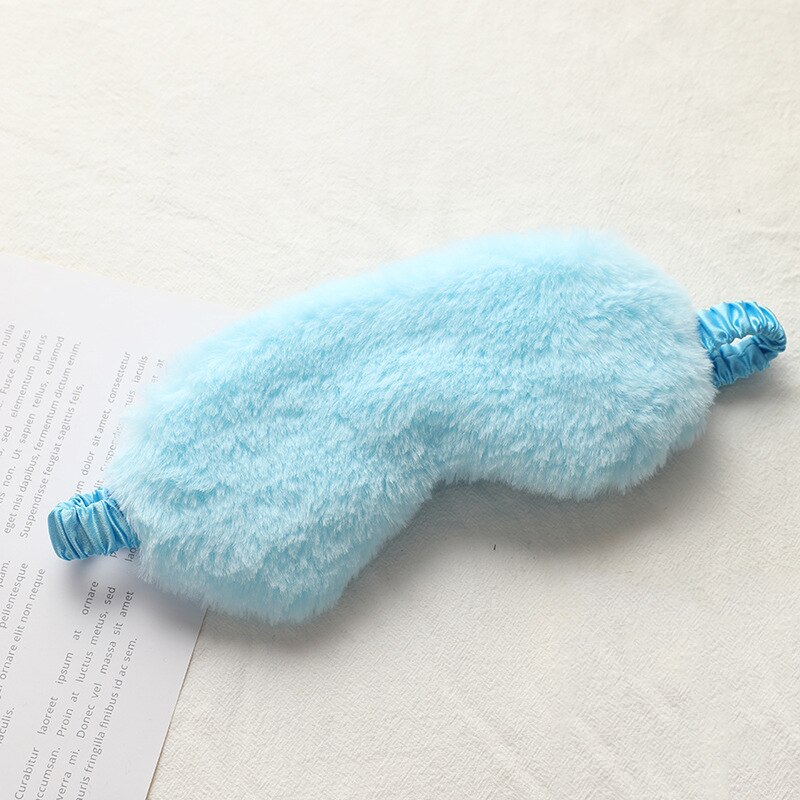 Sleeping Mask Sleeping Blindfold Soft Plush Eye Masks Cute Love Cloud Eye Cover Plush Mask Eyepatch Nap Health Eye Cover: blue