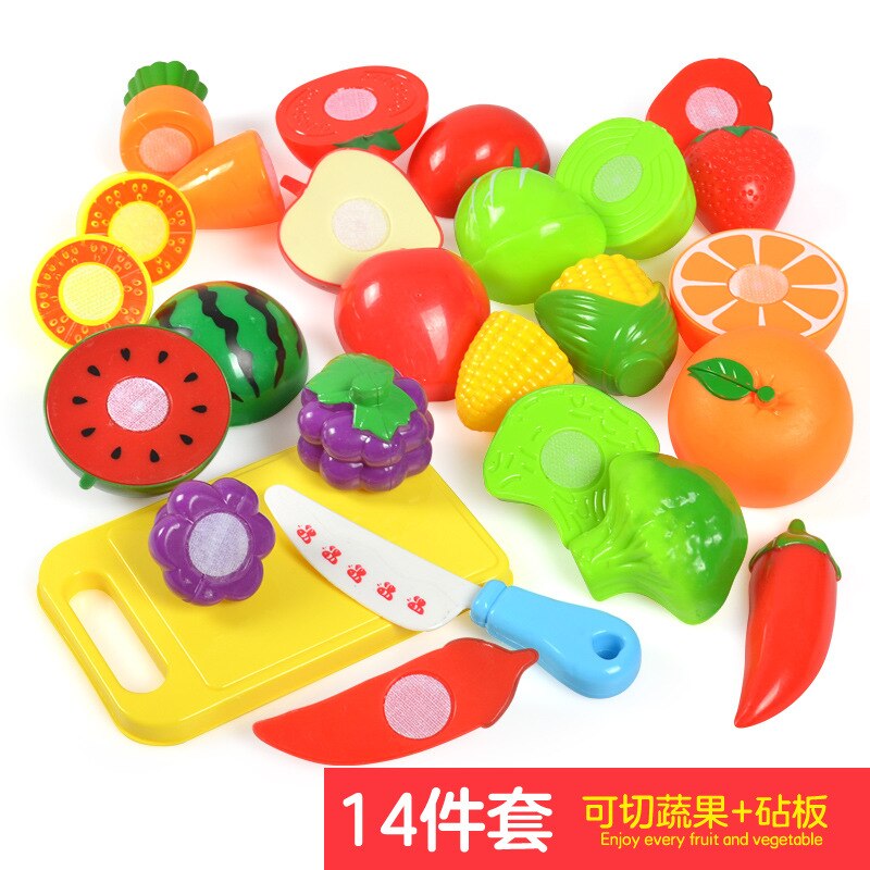 Children's fruits and vegetables cut fruits and toys cut and watched every kitchen toy hamburger set: Vegetable Fruit 14X