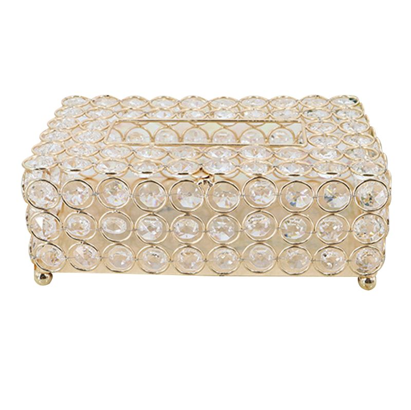 Boîte à mouchoirs en cristal, distributeur de serviettes en forme de cube, pour chambre à coucher, bureau, hôtel, café, 91ad: Orange