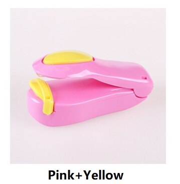 Portable Mini Heat Sealing Machine Plastic Bag Smart Sealer Machine Vacuum Food Bag Sealer Clip Clamps For Bags Kitchen Gadget: Pink