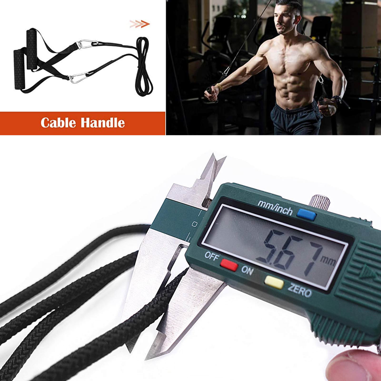 DIY Pulley Rope Exercise Handles Grips Heavy-duty Cable Pulley Handles Training Strap Fitness Exerciser Workout Belt