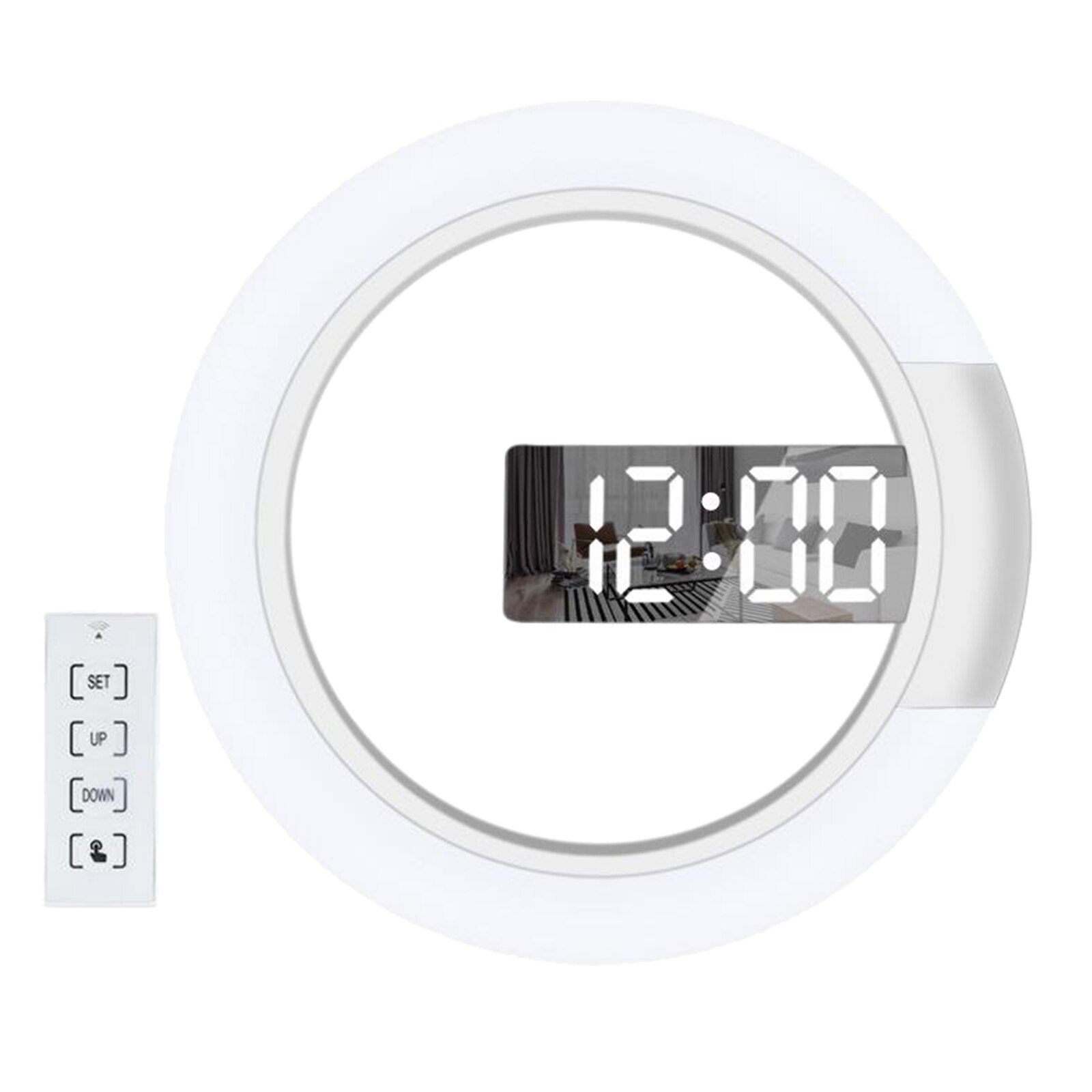 Upgrade 7 colors Office Decor 12 "LED wall clock remote control alarm clock
