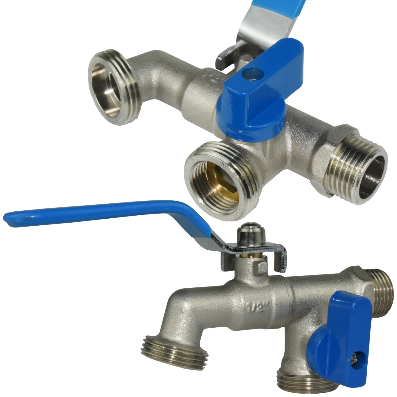 Garden Outdoor Brass Tap Faucet Connector 1/2'' IBC Water Tank Adapter Joint 2-Way 1-Way Irrigation Replacement Hose Ball Valve