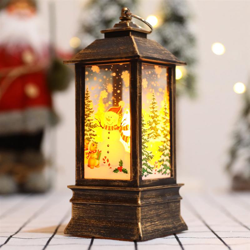 2Pcs Attractive Christmas LED Wind Lamp Night Lantern Desktop Adornment Wind Lantern Xmas Party Home Desktop