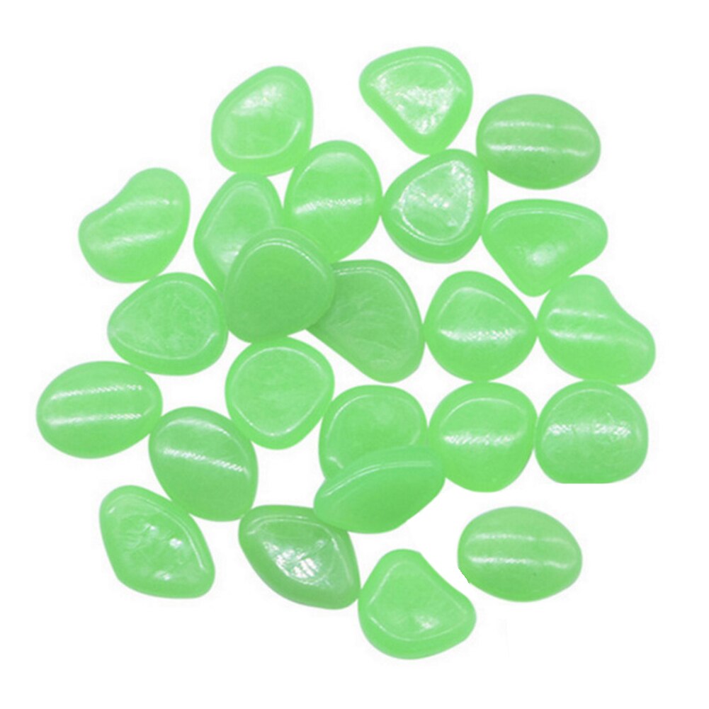 100pcs Luminous Cobblestones Pebbles Stones Glow in the Dark for Aquarium Fish Tank Gravel Decorations For Garden Yard: 	Green