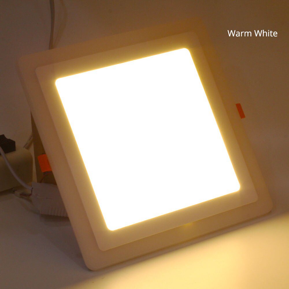 Led panellampe firkantet led rgb panellampe 3w/6w/12w/18w varm hvid / hvid + rgb loftlampe downlight  + 24 nøgle fjernbetjening: Varm hvid / 3w