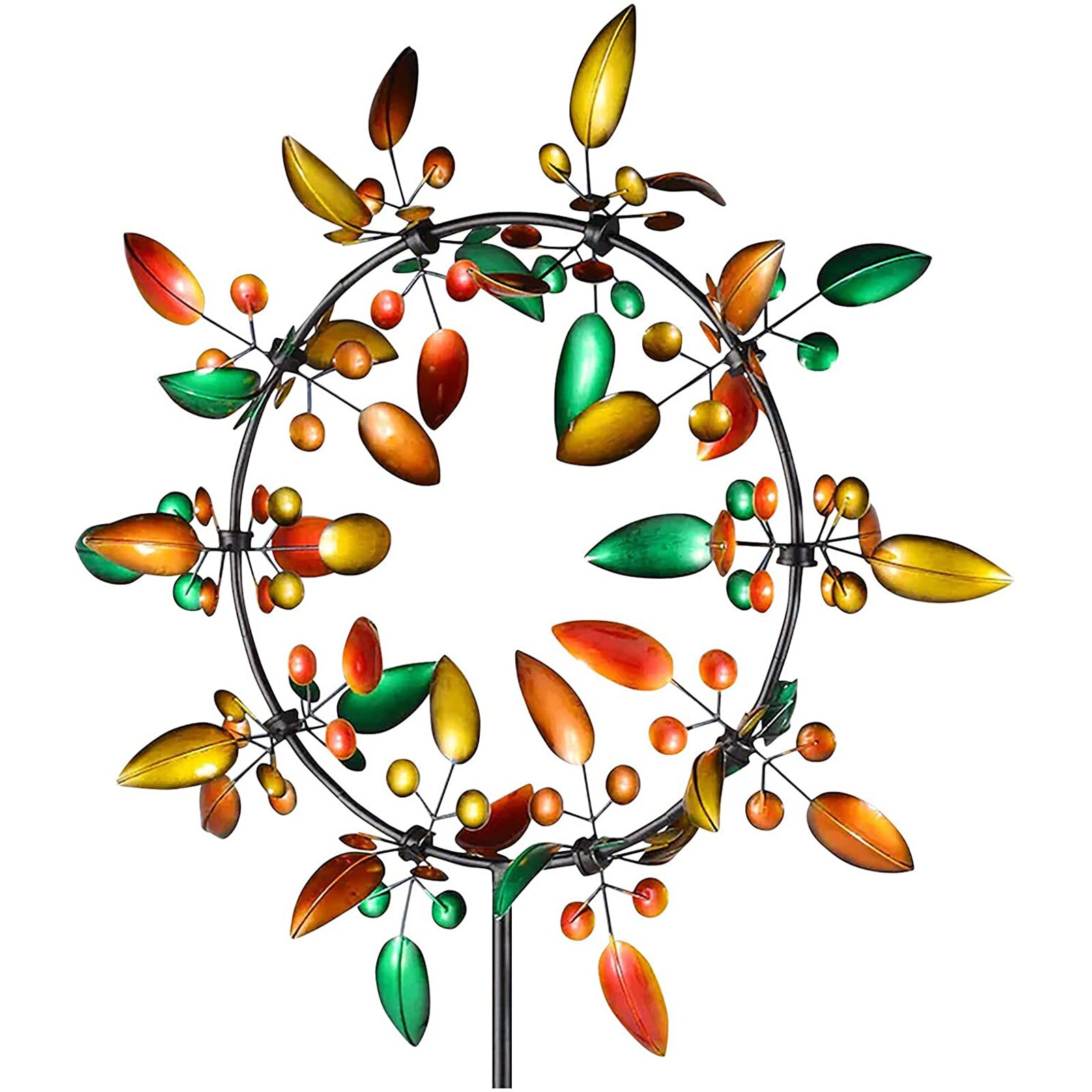 Wiatrak ogrodowy wiatrak metalowy outdoorowe, chroniące przed wiatrem błystki kwiaty i motyle wiatrak na podwórko ogród na zewnątrz artystyczna dekoracja: A