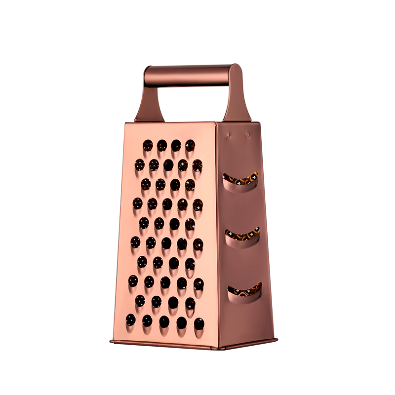 Multifunktionell rivjärn grönsak frukt verktyg potatisstöt ricer grönsak mandolin skivare skalare fräs morot strimlare: Roséguld  -1 st