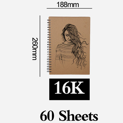8k/16k/a4 60 ark skissbok för ritblock bok akvarell papper kalligrafi akvarell skissbok: 16k 60 ark