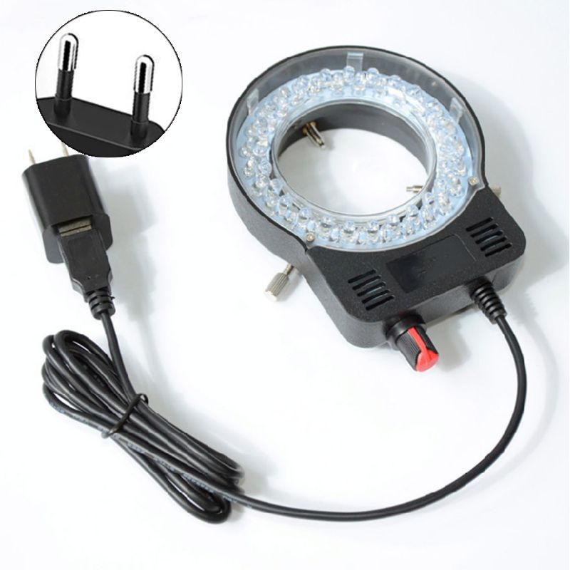 Microscope Lamp Single Cylinder Binocular Stereo Microscope Ring Lamp Integrated LED Ring Light Source Brightness Adjustable USB