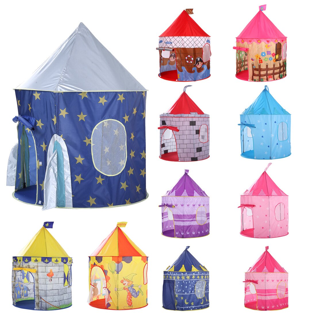 100x100x135cm jouer tente Portable pliable Tipi Prince pliant tente enfants garçon château Cubby jouer maison enfants tente extérieure
