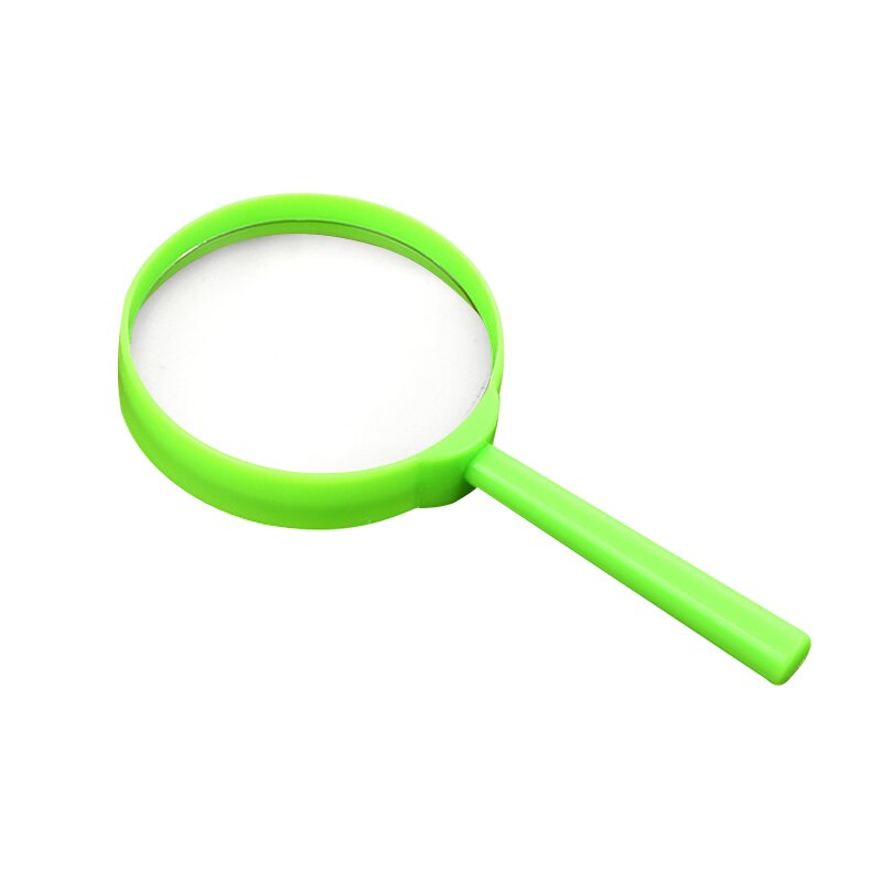 Handheld Vergrootglas Draagbare Vergrootglas Loupe Reading Glas Lens Kid Inspectie Vergrootglas Voor Reading Kleurrijke Kind Speelgoed 3X Лупа: green