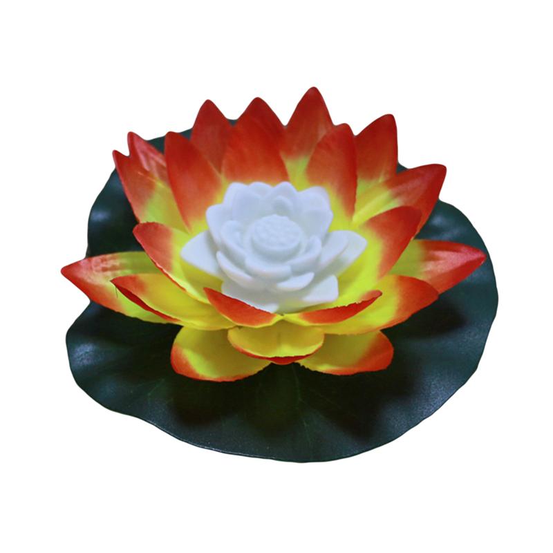 LED wünschen Licht Lotus Wasser Laterne Lampe Blume Schwimmbad Licht Bunte Wasser Laterne Kerze Lampe für Hochzeit Party Festival Dekor: Orange