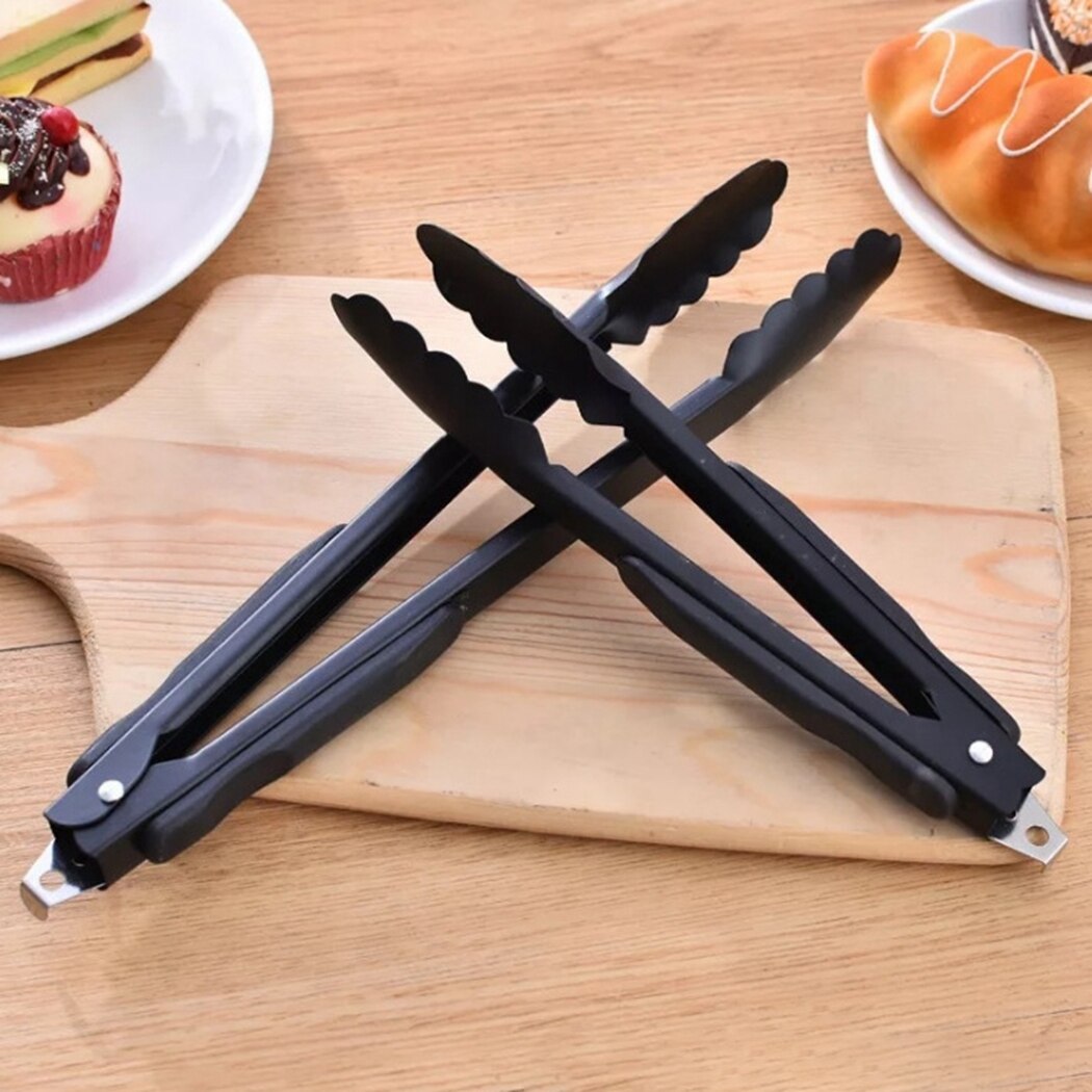 3 Pairs Stainless Steel Food Tongs Nonslip Multifunction Grill Tongs Bread Tongs Cooking Tong Non-Stick Kitchen Tool