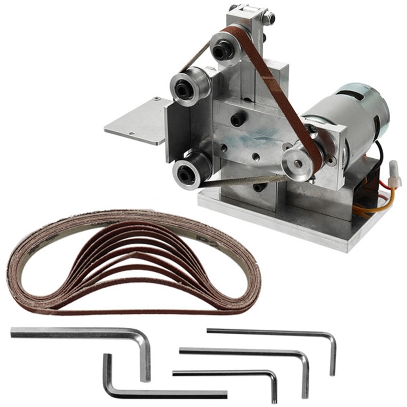 Multifunktionel kværn mini elektrisk båndsliber diy polering slibemaskine fræser kanter slibemaskine båndsliber: Default Title