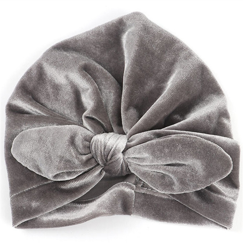 10 Kleuren Baby Hoofdbanden Rubber Oor Fluwelen Hoofdbanden Peuter Winter Warm Baby Tulband Beanie Hoed Elastische Head Band Hoofdtooi