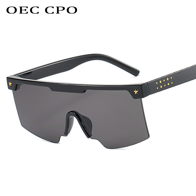Mannelijke Flat Top Zonnebril Mannen Vierkante Zonnebril Voor Mannen Cool Een Stuk Pilot luxe grote zwarte shades