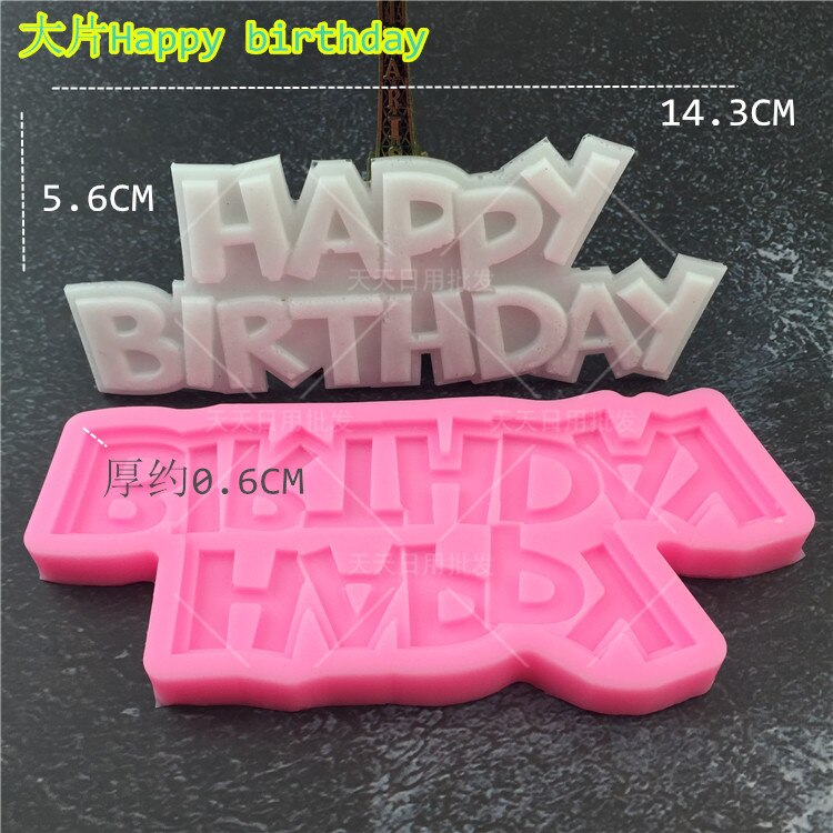 DIY Happy Birthday Silicone Mold Fondant Cake Decorating Tools Sugar Paste Candy Chocolate Molds: Mold-3950