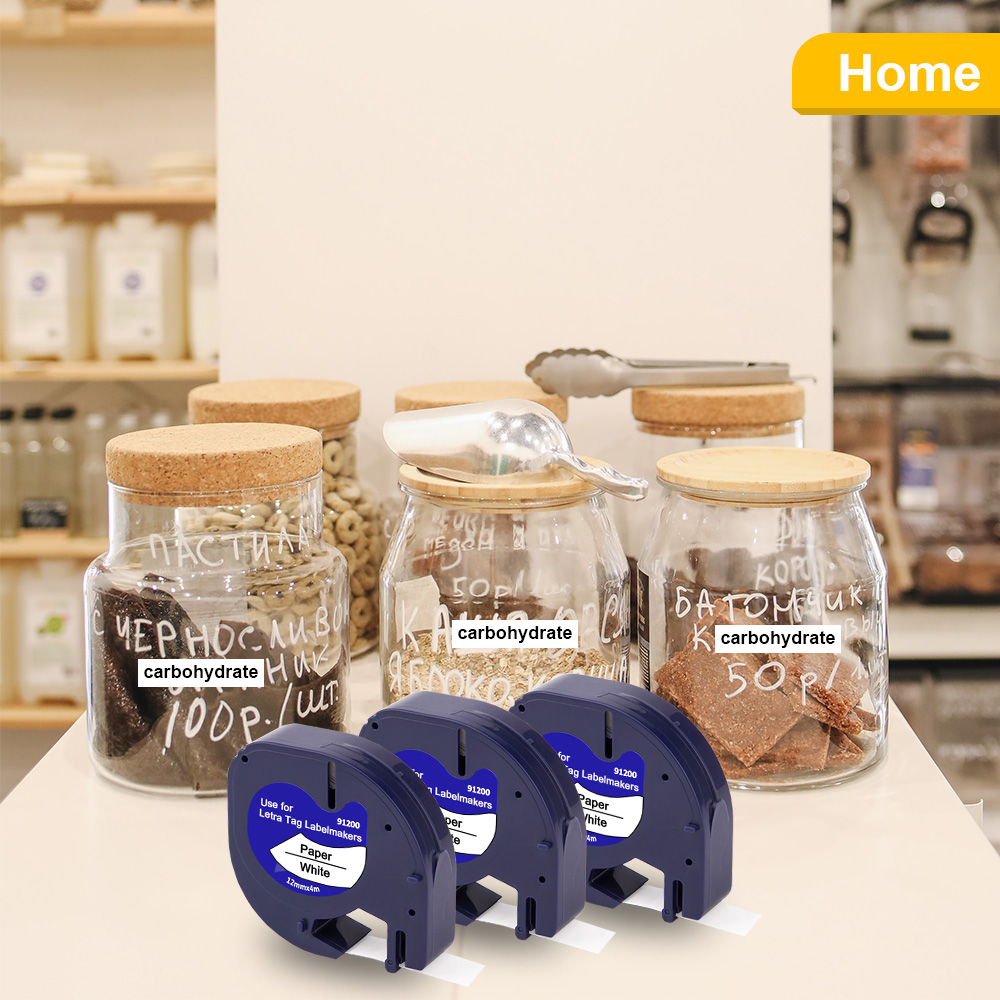 10/20 Stück kompatibles Dymo Letratag-Klebeband Dymo 91201 12267 91202 91200, weißes transparentes Etikett für Dymo Letratag-Drucker LT100H 200B