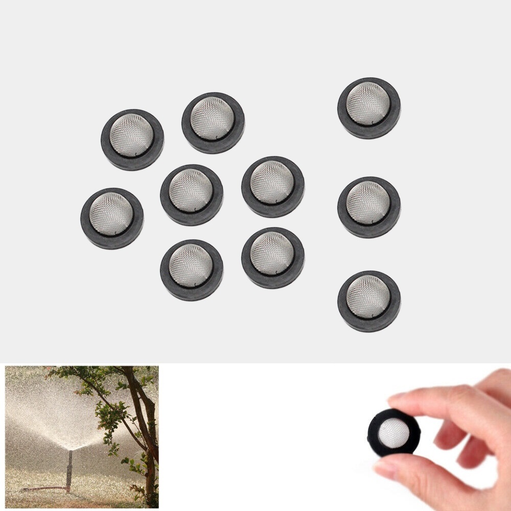 Manguera de ducha de jardín, arandelas de goma de silicona, filtro de malla de repuesto, junta de goma de 10 piezas, pantalla de filtro de acero inoxidable convexa