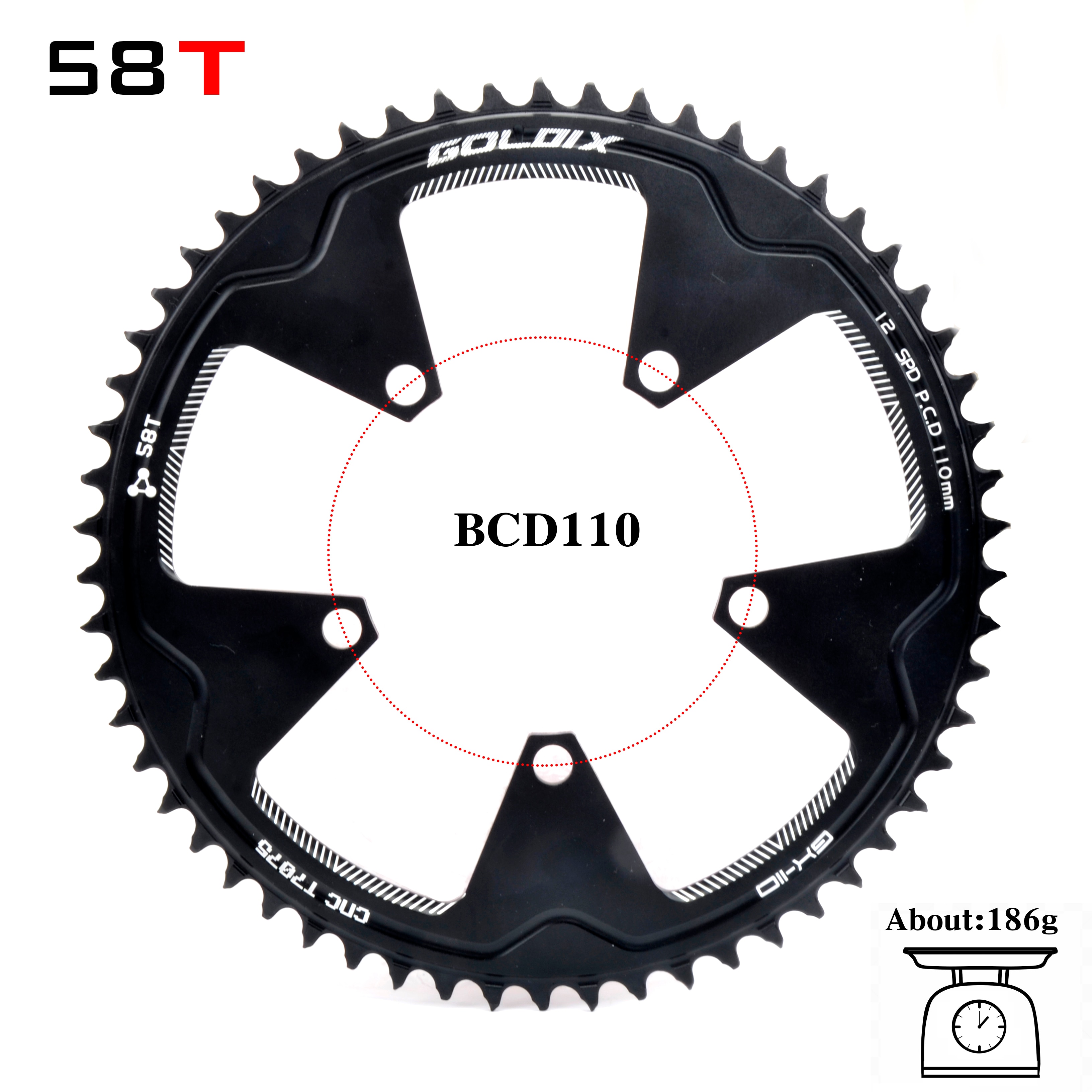 PROWHEEL ROAD bicycle chainring 110BCD 130BCD 34/39/50/53T sprocket steel/aluminum alloy/AL-7075 CNC 8/9/10/11 speed chain wheel