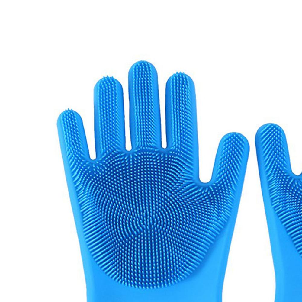 1 paio di Guanti in silicone per Lavare I Piatti Guanti Guanti di Lavaggio Spugna macchia Guanti di Gomma per la Cucina Giardino Strumenti di Pulizia
