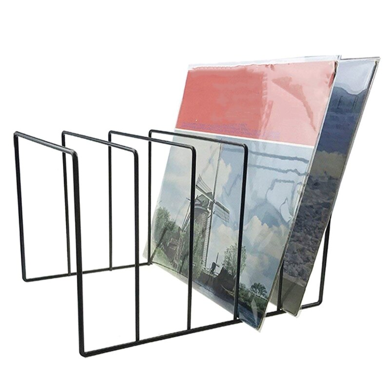 Metal LP Vinyl Record Display Shelf Turntable Record Collection Storage Shelf Exhibit Stand Holder