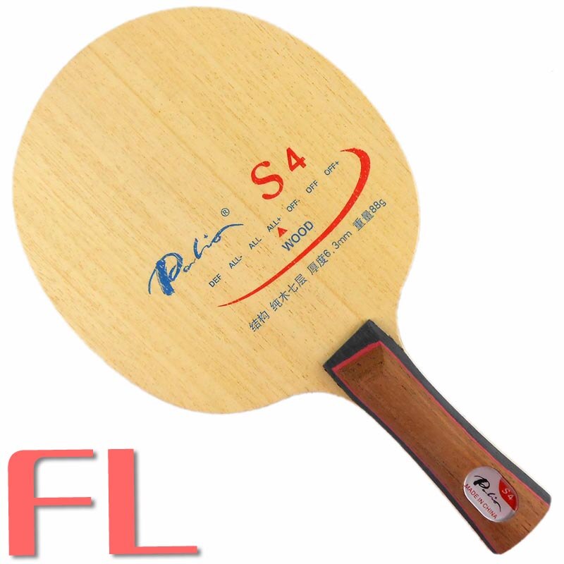 Palio S4 (S-4, S 4), raqueta de tenis de mesa de madera para raqueta de ping-pong: FL  long handle