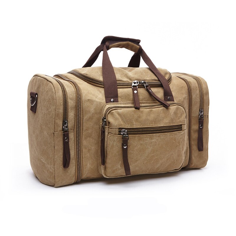Zachte Waterdichte Mannen Reistassen Voeren Op Grote Capaciteit Duffle Waterafstotend Tassen Handbagage Weekend Tas Voor Vrouwen: Khaki