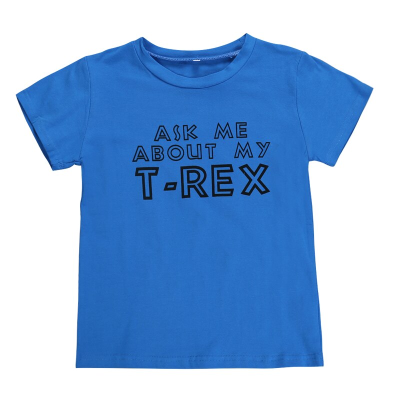 Sosocoer dinosaur maskeret børn drenge t-shirt sommer tegneserie dyr dreng t shirt toppe spørg mig om mit t-rex print børnetøj