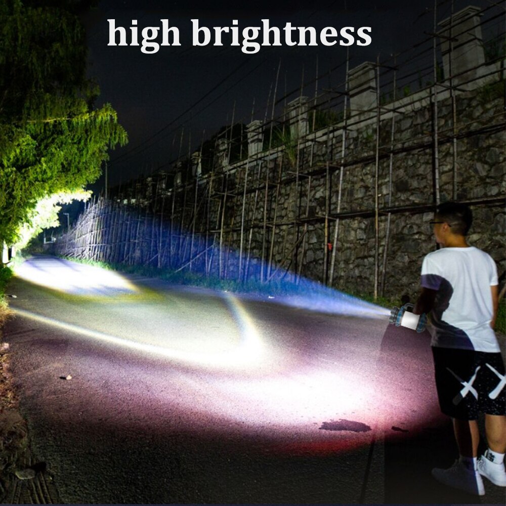 Super Bright LED Searchlight USB Rechargeable Waterproof Work Light Multi-functional Handheld Lantern Outdoor Camping Spotlight