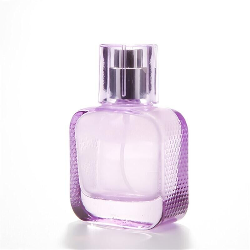 Mub-30Ml Gekleurde Dikke Glazen Navulbare Parfumfles Verstuiver Metal Sproeier Pomp Lege Container Parfum Flessen Met Spray: Purple