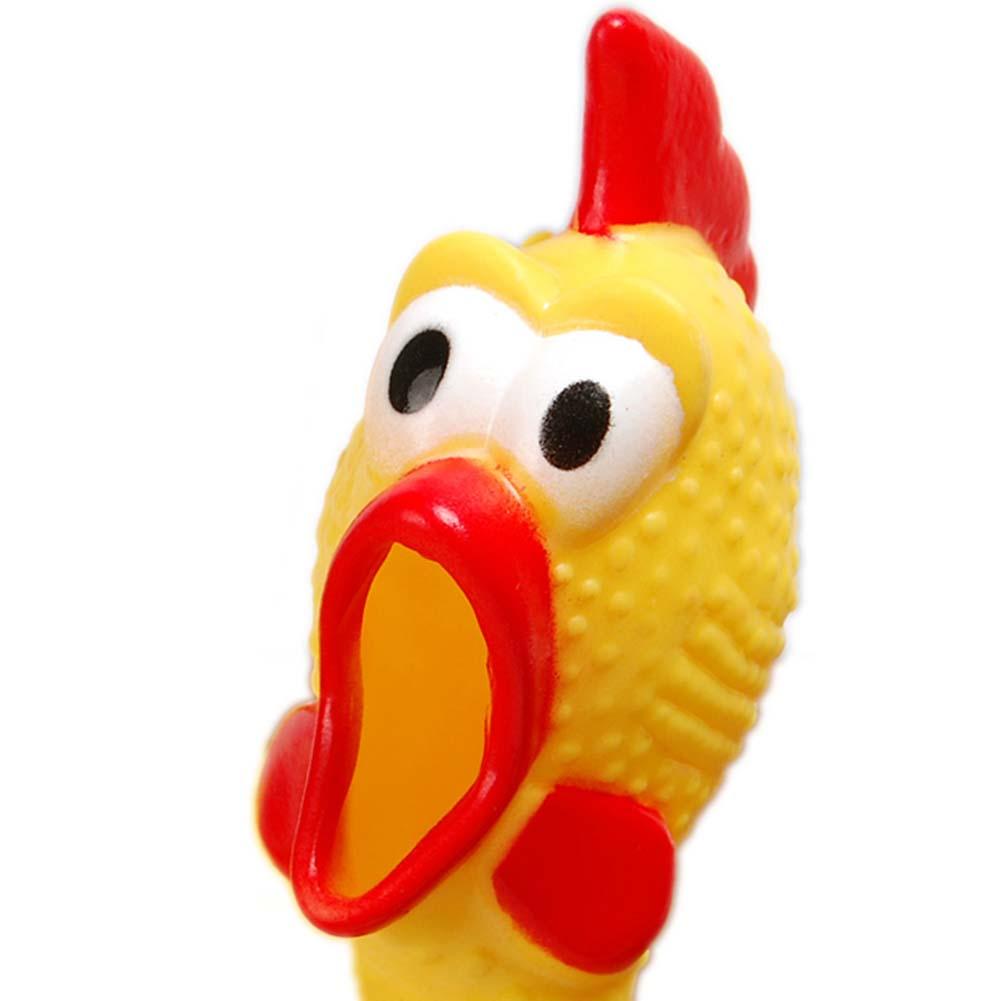 Gelb Gummi Haustier Hund Welpen Spielzeug Squawking Schreien Schrillen Gummi Huhn