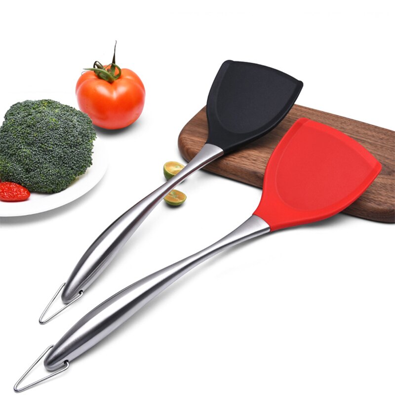 Silicone Turners Nonstick Wok Spatula with Stainless Steel handle Fried Shovel Frying Pan Spatula Kitchen cooking Utensils