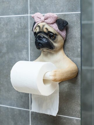 Toiletrulleholder sød kat vovsepapirholder badeværelse vægmonteret rullepapirkasse