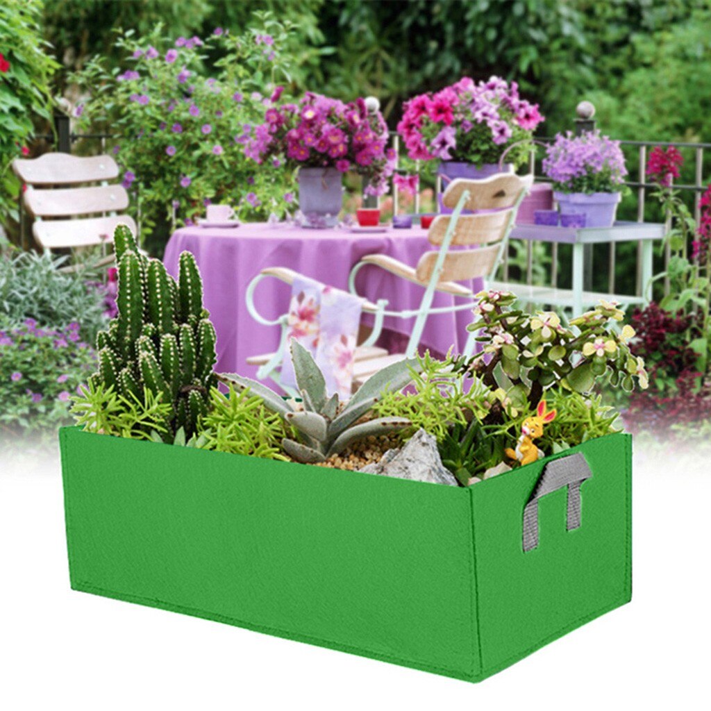Stoff Angehoben Garten Bett Rechteck Atmungsaktive Pflanzen Container Wachstum Tasche # SRN