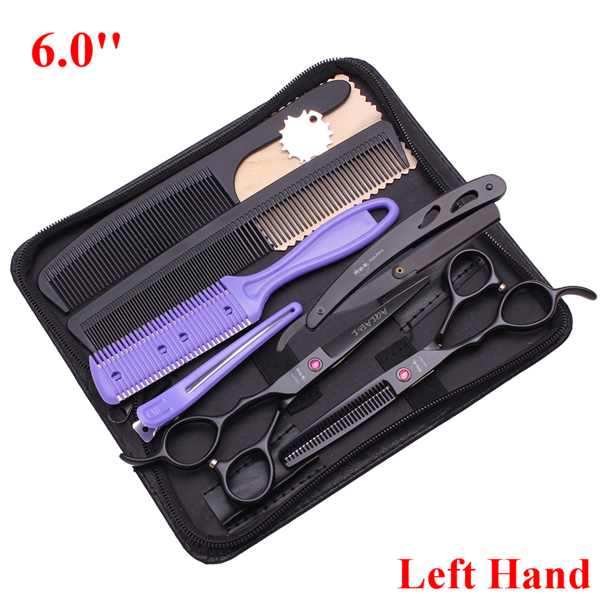 Ciseaux de coiffure professionnels pour cheveux, 6.0 pouces, main gauche, ciseaux de coupe, Salon de coiffure, maison, japon, acier, directe, A8001