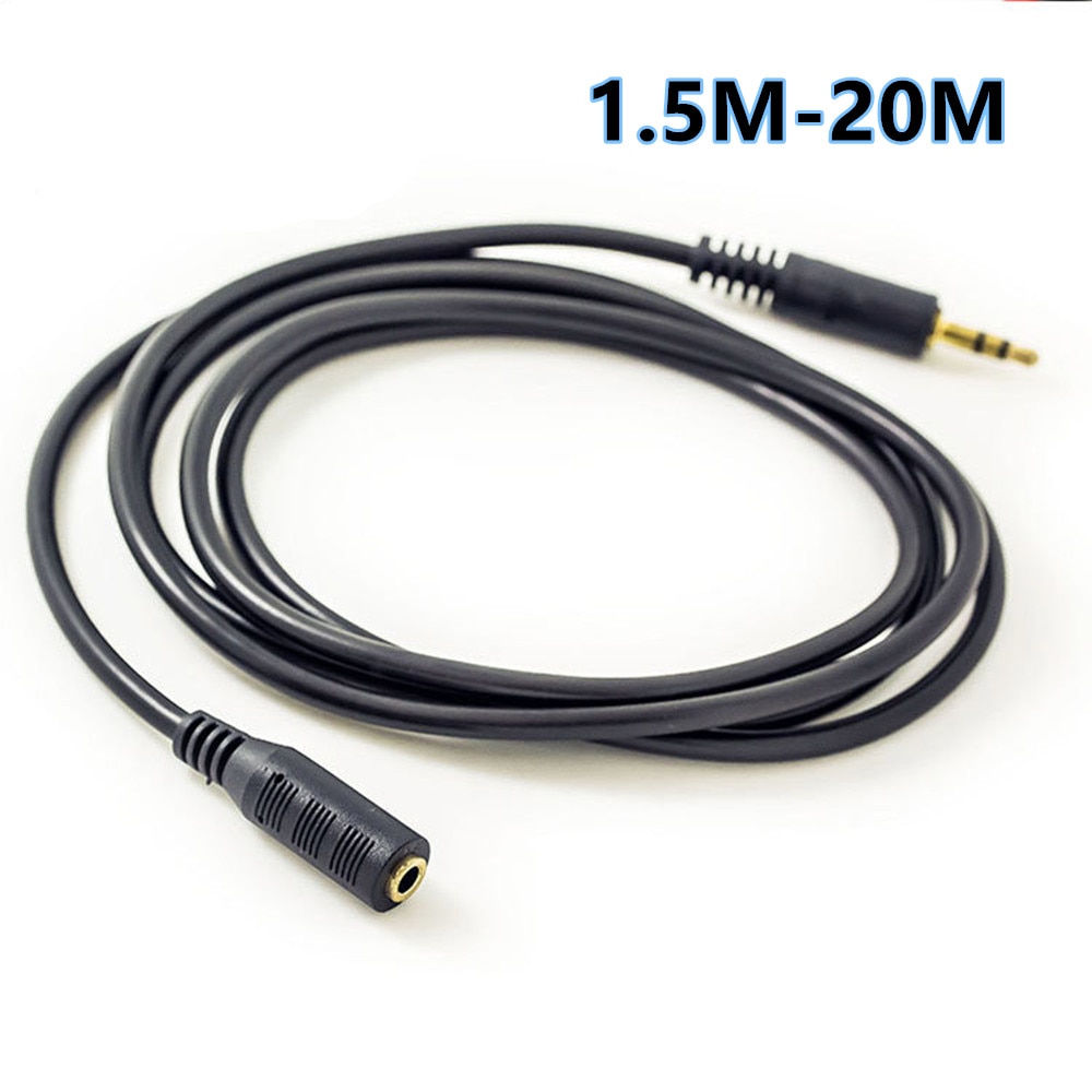 Aux Kabel 3.5Mm Audio Verlengkabel Jack Man-vrouw Hoofdtelefoon Kabel Voor Auto Oortelefoon Speaker 1.5M-20M