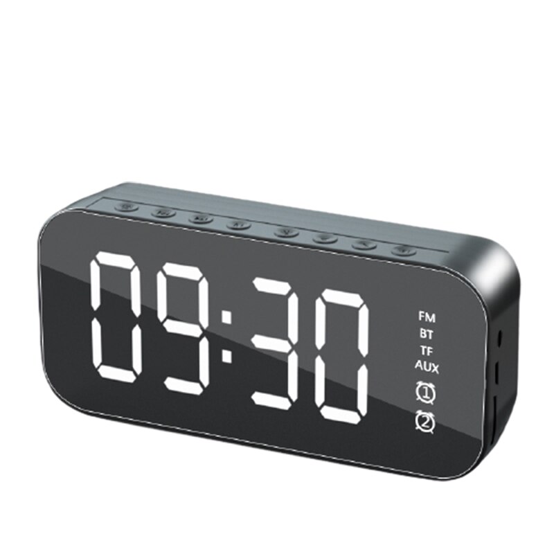 alarm clock Wireless bluetooth speaker Music Player with LED Time Display Clock Alarm TF TM Tempeture rechargeable battery: 4
