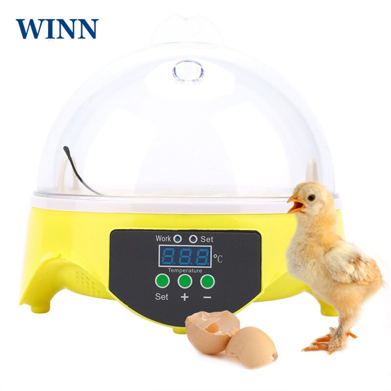 WINN Mini 7 Eggs Incubator Fully Auto Digital LED Chicken Duck Hatcher Egg Incubator Hatching Machine kids' Teaching aid