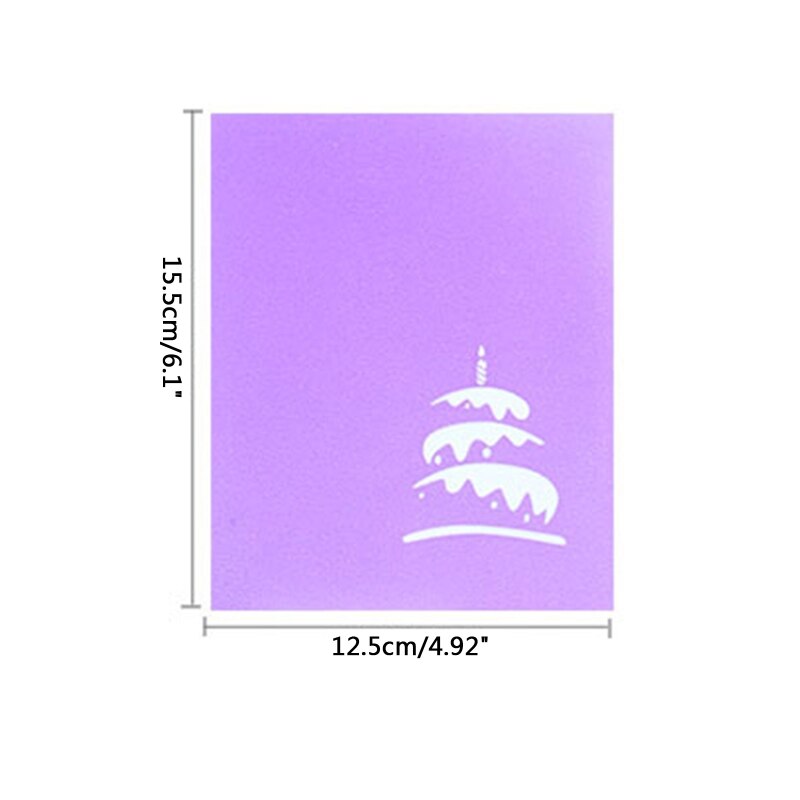 517E Happy Birthday Cake 3D Pop Up Greeting Cards with Envelope for Wife Girlfriend Mom Boy Girl Friend Family Teacher