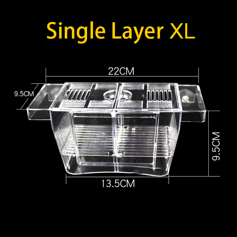 1 PCS Acrylic Fish Tank Breeding Isolation Box Aquarium Hatchery Incubator Holder Aquarium Accessories Fish Supplies: Single Layer XL