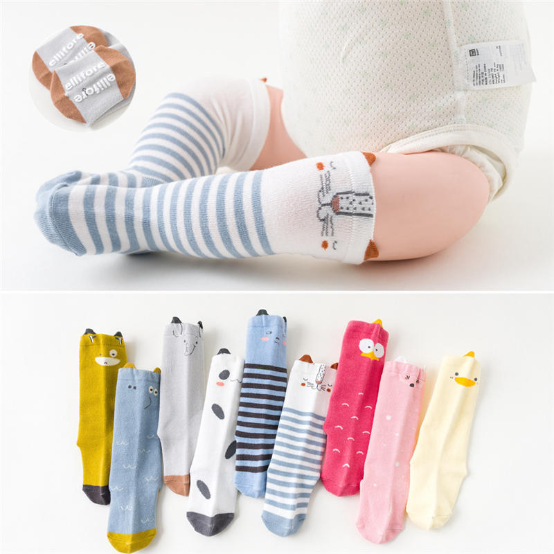 Wecute Blauwe Strepen Katoenen Kids Sok Anti Slip Cartoon Knie Hoge Babysokjes Voor Jongens Meisjes Baby Accessoires Beenwarmers