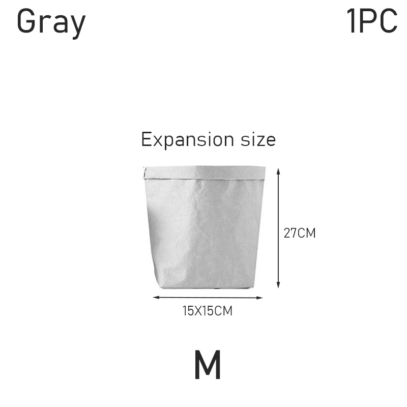 Washable Kraft Paper Refrigerator Storage Bag Desktop Organizer Office Kitchen Wardrobe Stationery Storage Pot Cover Storage Bag: Pink