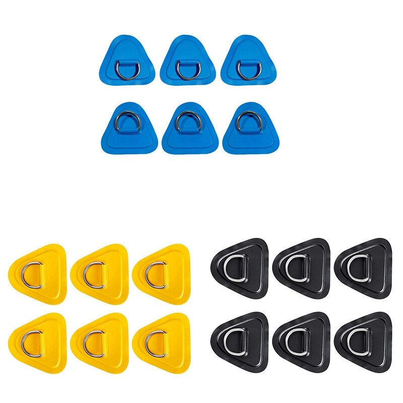 JHD-6Pack d-ring remendo para barco inflável caiaque dinghy sups d-ring pvc remendo canoa rafting acessórios