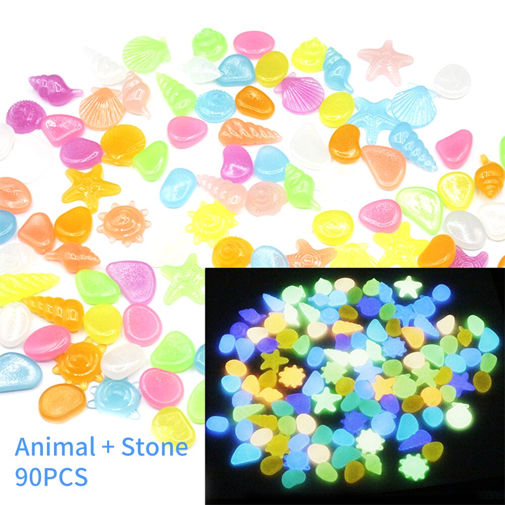 Glow In The Dark Stenen Gloeiende Stenen Fluorescerende Heldere Pebbles Lichtgevende Stenen Voor Aquarium Tuin Decoratie: Color mixing 2